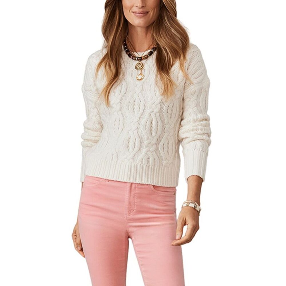 J.Mclaughlin Womens Celia Cashmere Sweater, Ivory